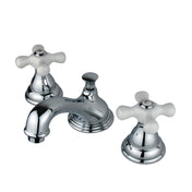 Widespread Bathroom Faucet, Royale, Two Cross Handles in Polished Chrome