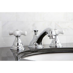 Widespread Bathroom Faucet, Royale, Two Cross Handles in Polished Chrome