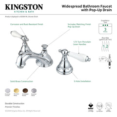 Widespread Bathroom Faucet, Royale, Two-Handle in Polished Chrome