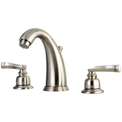 Widespread Bathroom Faucet, Royale, Two-Handle with Pop-Up Drain in Brushed Nickel