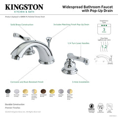 Widespread Bathroom Faucet, Royale, Two-Handle with Pop-Up Drain in Oil Rubbed Bronze