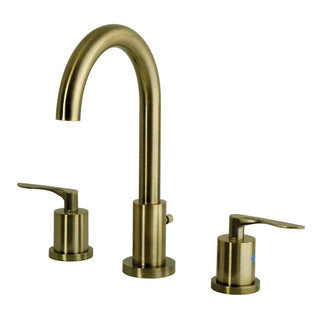 Widespread Bathroom Faucet, Serena, Two-Handle, Solid Brass, Antique Brass