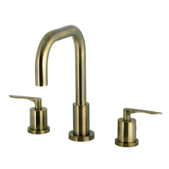 Widespread Bathroom Faucet, Serena, with High Arc Spout and Pop-Up Drain