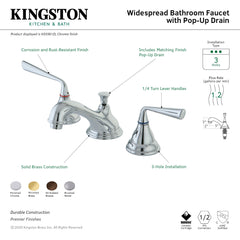 Widespread Bathroom Faucet, Silver Sage, Two-Handle 3-Hole in Polished Chrome