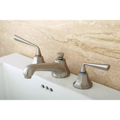 Widespread Bathroom Faucet, Silver Sage with Two Handles in Brushed Nickel