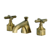 Widespread Bathroom Faucet, Sona, Two-Handle with Pop-Up in Antique Brass