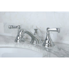 Widespread Bathroom Faucet, Tulare, Two-Handle 3-Hole in Polished Chrome