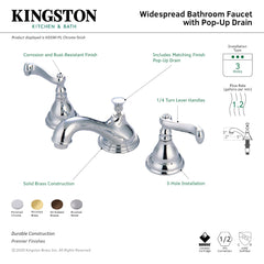 Widespread Bathroom Faucet, Tulare, Two-Handle 3-Hole in Polished Chrome