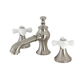 Widespread Bathroom Faucet, Tulare, Two-Handle in Brushed Nickel