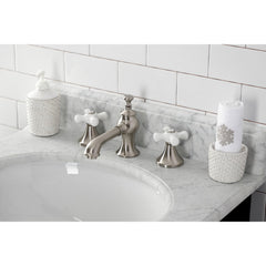 Widespread Bathroom Faucet, Tulare, Two-Handle in Brushed Nickel