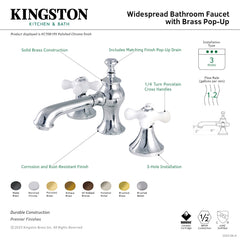 Widespread Bathroom Faucet, Tulare, Two-Handle in Brushed Nickel