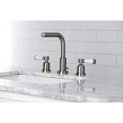 Widespread Bathroom Faucet, Tulare, Two-Handle in Brushed Nickel
