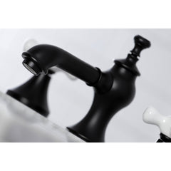 Widespread Bathroom Faucet, Tulare, Two-Handle in Matte Black