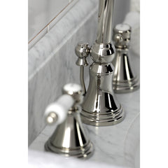 Widespread Bathroom Faucet, Tulare, Two-Handle in Polished Nickel