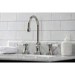 Widespread Bathroom Faucet, Tulare, Two-Handle in Polished Nickel