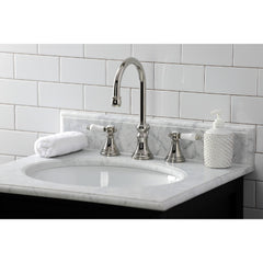 Widespread Bathroom Faucet, Tulare, Two-Handle in Polished Nickel