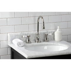 Widespread Bathroom Faucet, Tulare, Two-Handle in Polished Nickel