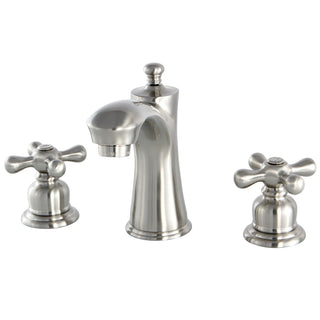 Widespread Bathroom Faucet, Tulare, Two-Handle with Pop-Up Drain in Brushed Nickel