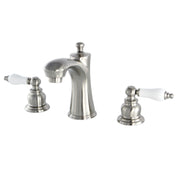 Widespread Bathroom Faucet, Tulare, Two-Handle with Pop-Up Drain in Brushed Nickel