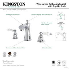 Widespread Bathroom Faucet, Tulare, Two-Handle with Pop-Up Drain in Brushed Nickel