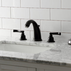 Widespread Bathroom Faucet, Tulare, Two-Handle with Pop-Up Drain in Matte Black