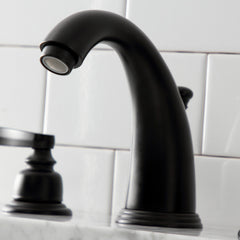 Widespread Bathroom Faucet, Tulare, Two-Handle with Pop-Up Drain in Matte Black