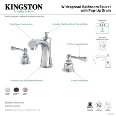 Widespread Bathroom Faucet, Tulare, Two-Handle with Pop-Up Drain in Oil Rubbed Bronze