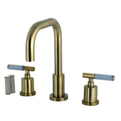 Widespread Bathroom Faucet, Verona, Dual Lever Handles in Antique Brass