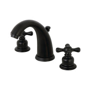 Widespread Bathroom Faucet, Victorian, Two Cross Handles in Matte Black