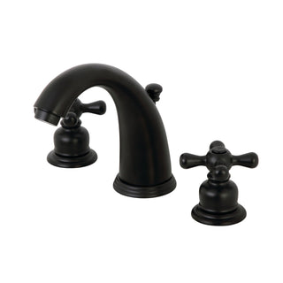 Widespread Bathroom Faucet, Victorian, Two Cross Handles in Matte Black