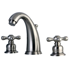 Widespread Bathroom Faucet, Victorian, Two-Handle in Brushed Nickel