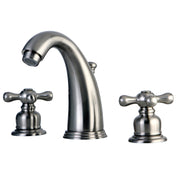 Widespread Bathroom Faucet, Victorian, Two-Handle in Brushed Nickel