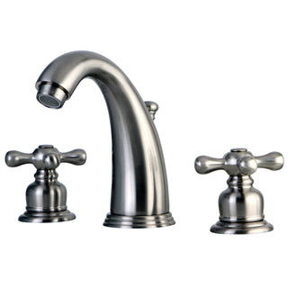 Widespread Bathroom Faucet, Victorian, Two-Handle in Brushed Nickel