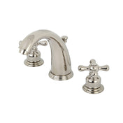 Widespread Bathroom Faucet, Victorian, Two-Handle in Polished Nickel
