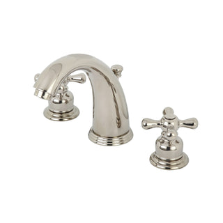 Widespread Bathroom Faucet, Victorian, Two-Handle in Polished Nickel
