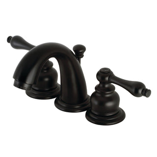 Widespread Bathroom Faucet, Victorian, Two Lever Handles in Matte Black