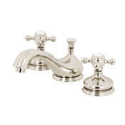 Widespread Bathroom Faucet, Vintage, Two-Handle, Deck Mount, Polished Nickel