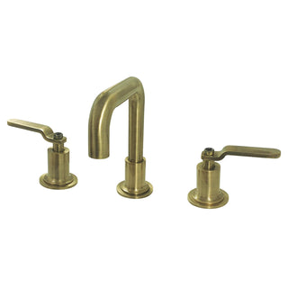 Widespread Bathroom Faucet, Whitaker, Two-Handle 3-Hole in Antique Brass