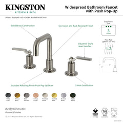 Widespread Bathroom Faucet, Whitaker, Two-Handle 3-Hole in Matte Black