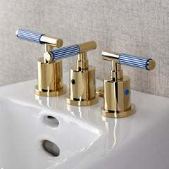 Widespread Bidet Faucet, Verona, Three-Handle with Pop-Up Drain in Polished Brass