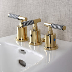 Widespread Bidet Faucet, Verona, Three-Handle with Pop-Up Drain in Polished Brass