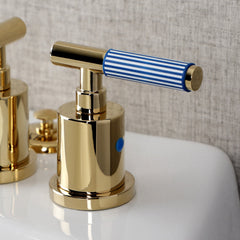 Widespread Bidet Faucet, Verona, Three-Handle with Pop-Up Drain in Polished Brass