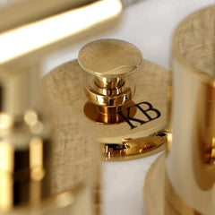 Widespread Bidet Faucet, Verona, Three-Handle with Pop-Up Drain in Polished Brass