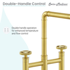Widespread Kitchen Faucet, Avallon Pro, with Side Sprayer in Brushed Gold
