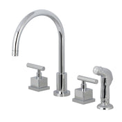 Widespread Kitchen Faucet, Claremont, Double Handle in Polished Chrome