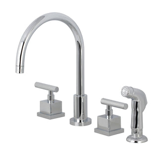 Widespread Kitchen Faucet, Claremont, Double Handle in Polished Chrome