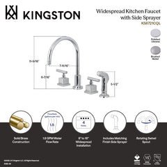 Widespread Kitchen Faucet, Claremont, Double Handle in Polished Chrome