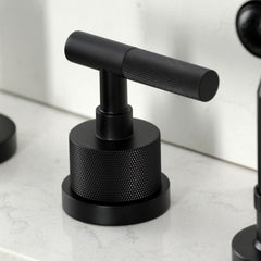 Widespread Kitchen Faucet, Convergent, Double Handle with Side Sprayer in Matte Black