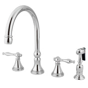 Widespread Kitchen Faucet, Governor, Double-Handle 4-Hole in Polished Chrome