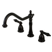 Widespread Kitchen Faucet, Heirloom, Double Handle in Oil Rubbed Bronze
